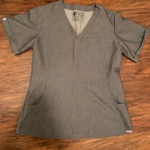 Figs Grey Scrub Top